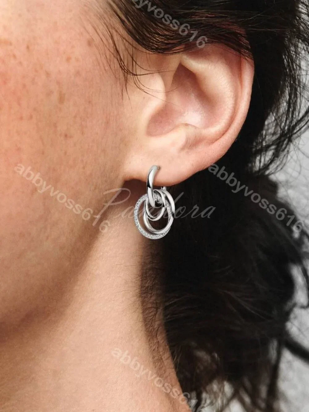 Pandora Family Always Encircled Hoop Earrings